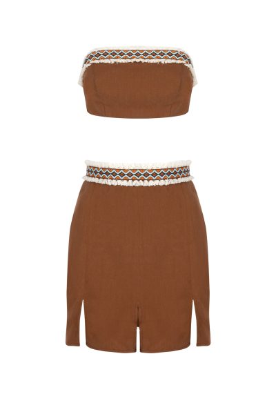 Bohemian Crop & Skirt Natural